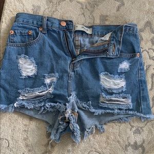 High rise and cheeky denim shorts size 4